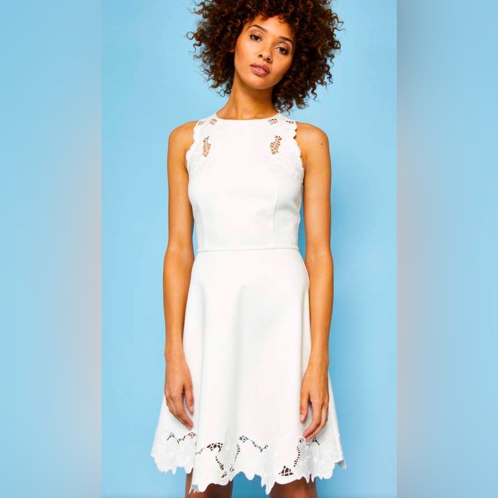 Ted Baker Emmona Embroidered Skater Dress Pink (Ted Size 2/US 6)MSRP $295
